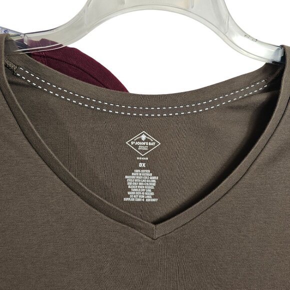 Womens Casual Basic Solid Red Brown City School Office Work St.Johns Bay 2PC 3XL - Picture 7 of 12